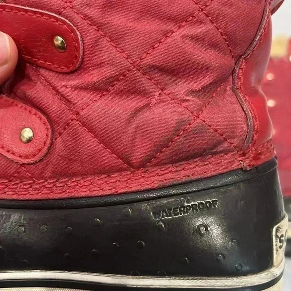 [8.5]Sorel Tofino Joan of Arc Waterproof Insulated Boot Red Faux  Fur Trim - Picture 11 of 13